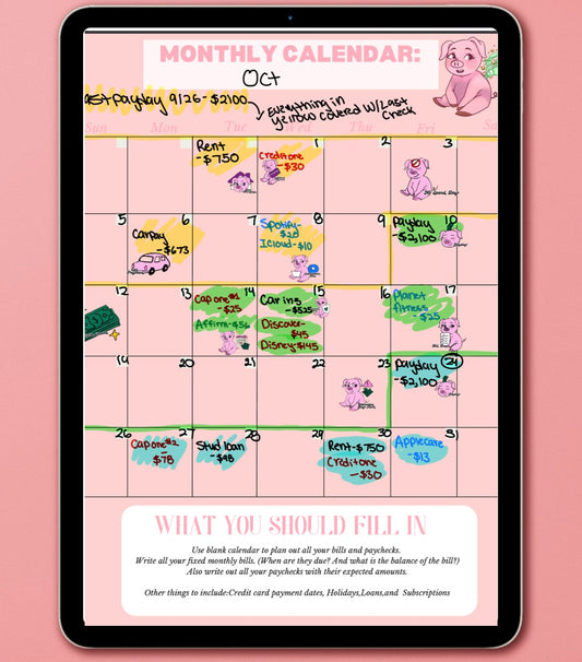 Digital budget piggy stickers