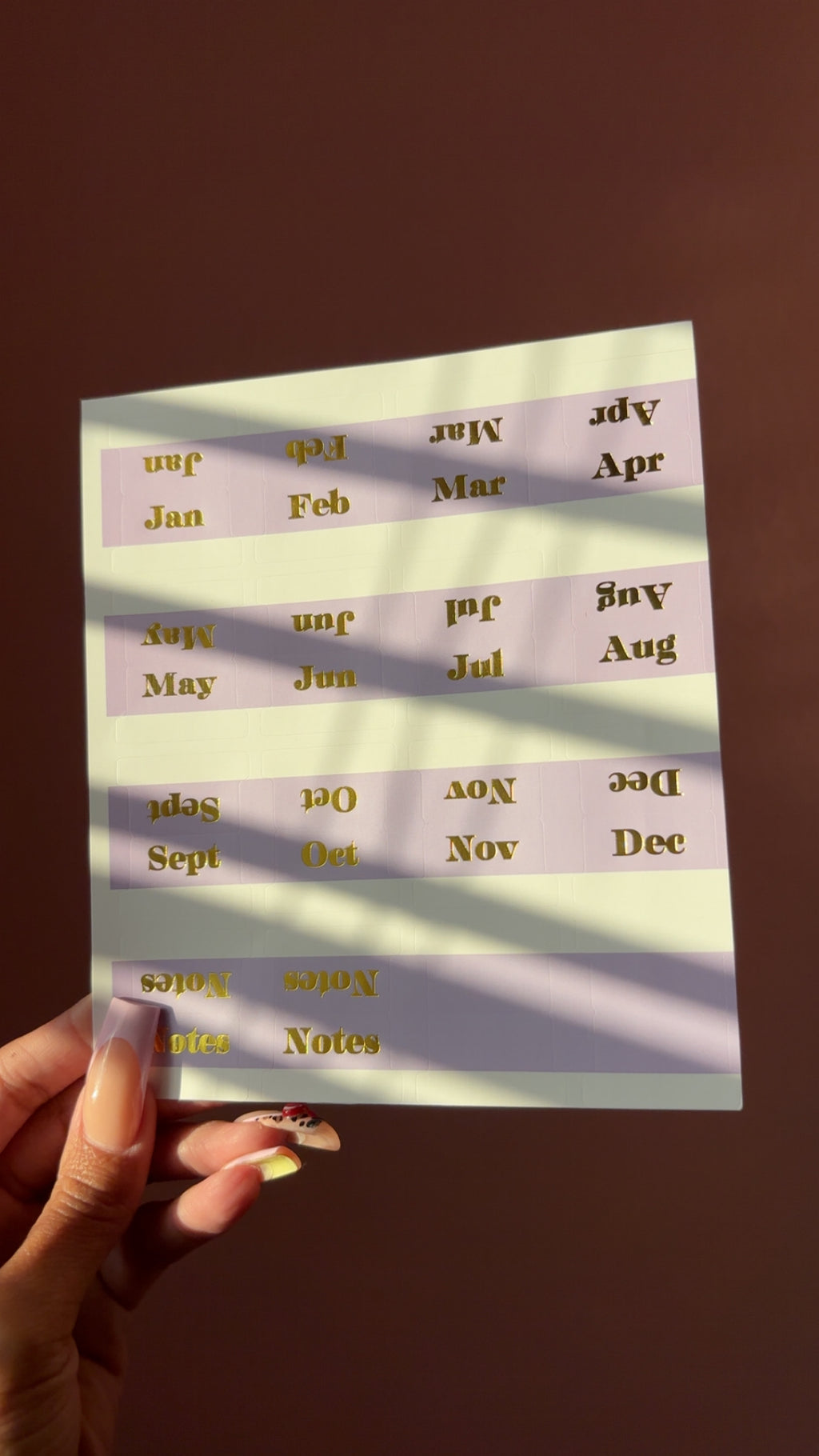 Monthly planner tabs