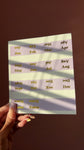 Monthly planner tabs