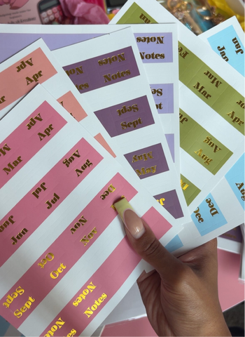 Monthly planner tabs