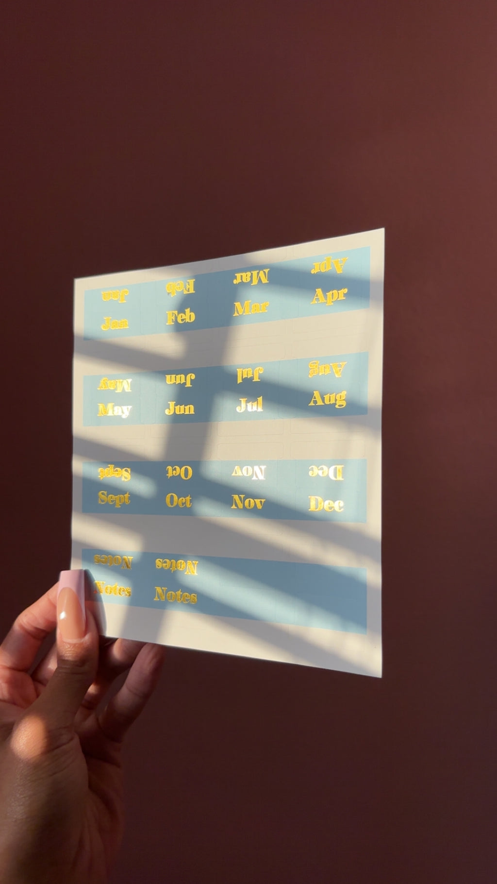 Monthly planner tabs