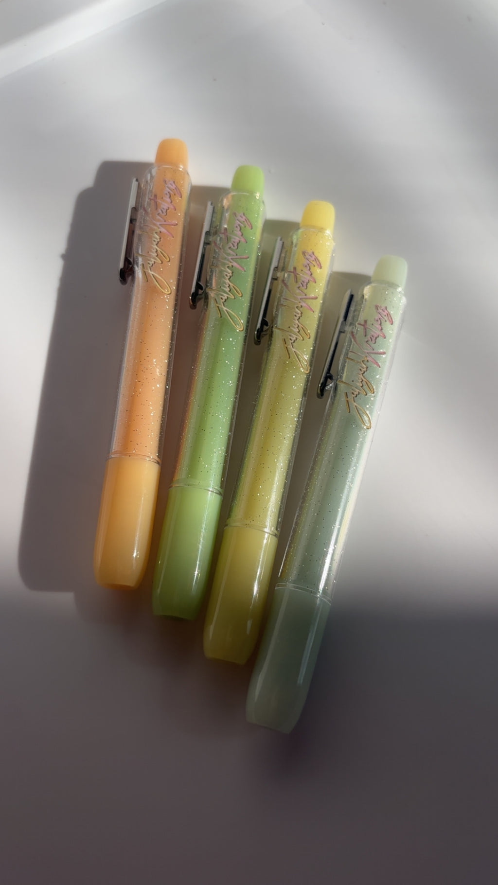 Glitter Budget Highlighters — Sage & Gold Set |
