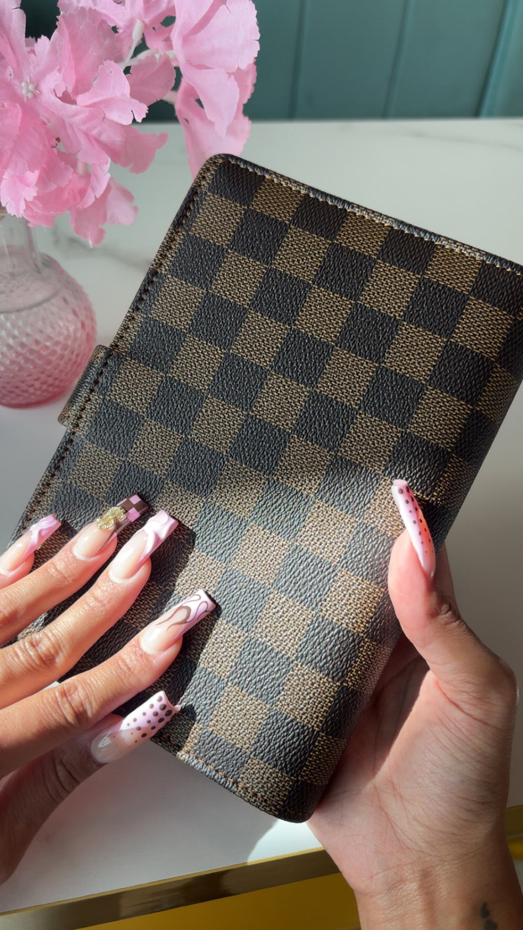 A6  Brown Checkered Budget Binder