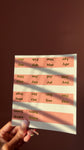 Monthly planner tabs