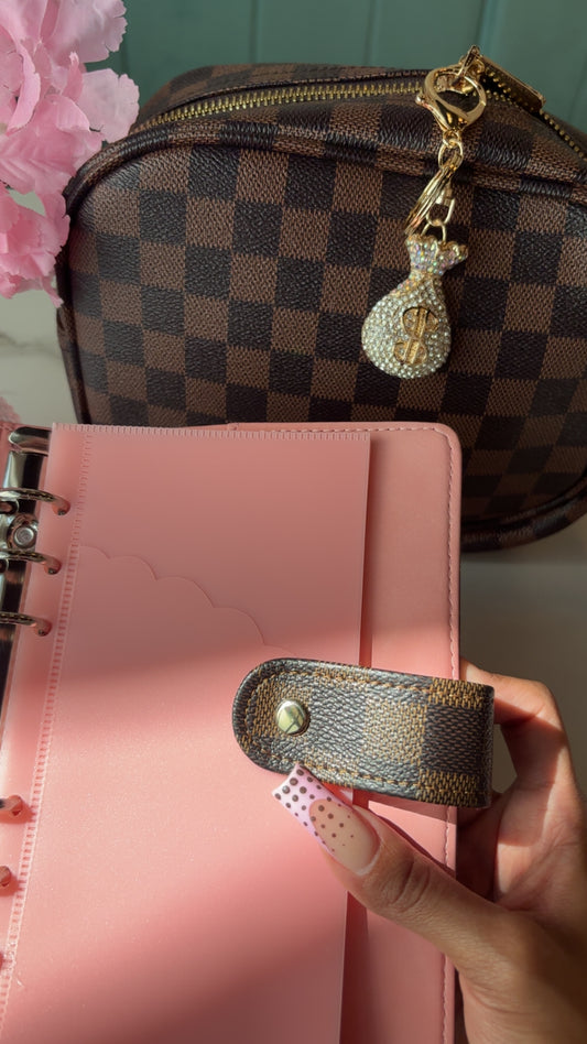 Brown Checker Print Binder + Money Bag Bundle – Free shipping