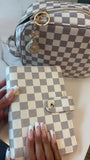 Preorder White Checker Print Binder + Money Bag Bundle – Free shipping