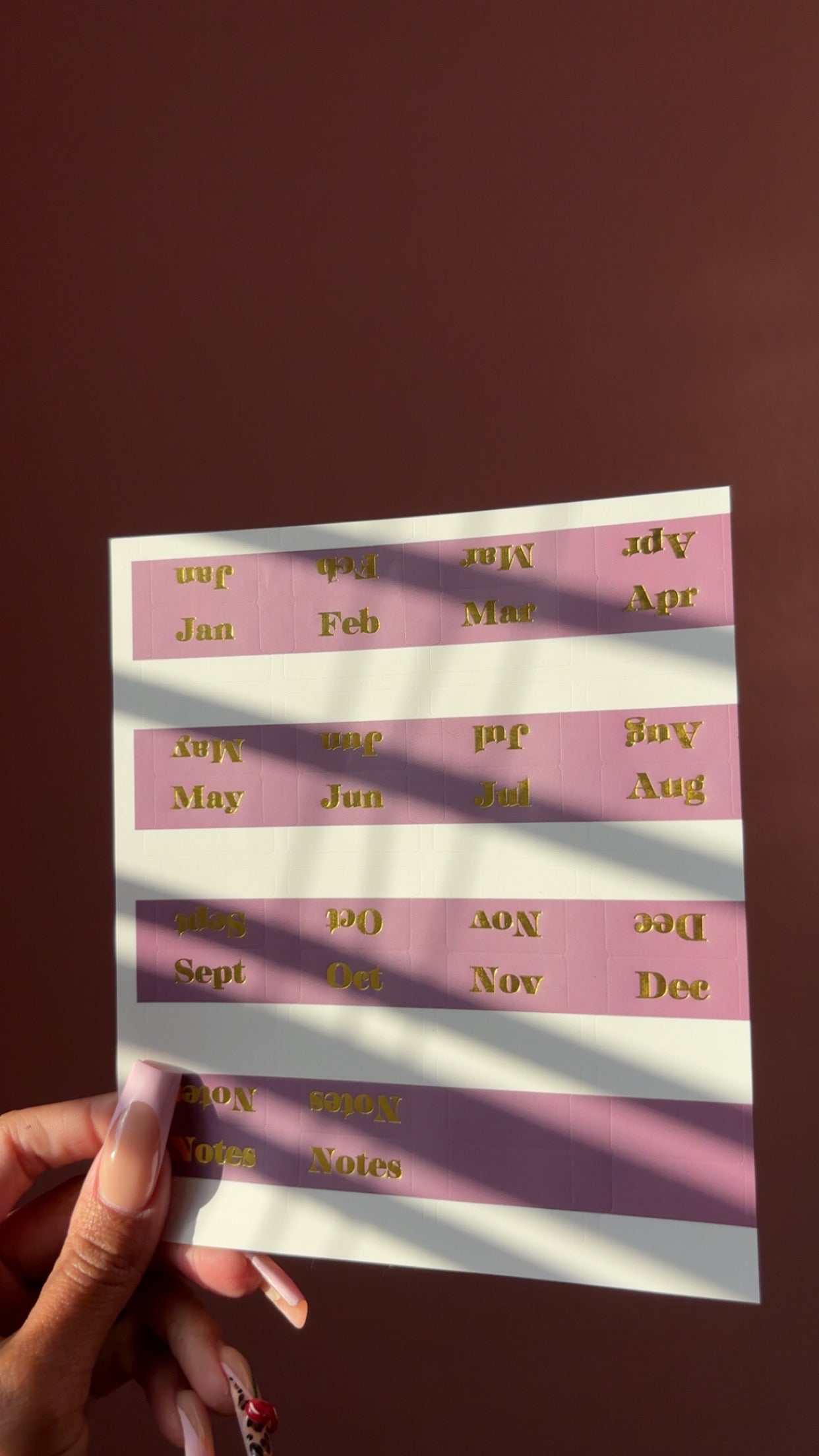 Monthly planner tabs