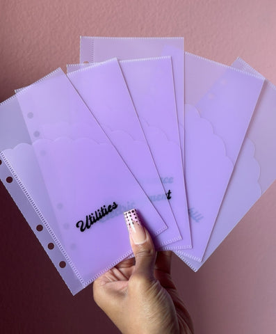 Custom Budget Envelopes (Set of 6) – Pink or purple Cloud Shape | Personalized Cash Stuffing Envelopes